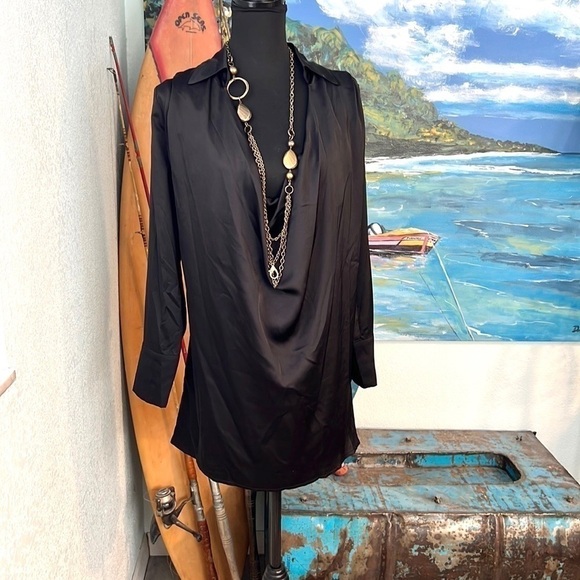 🔥Olia,Sexy Black Oversized Dress w/Low Scoop Neck, Incredible, Loose but SEXY,S - Picture 11 of 12